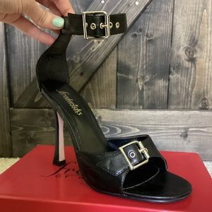 Frederick’s of Hollywood Black Strappy Stilettos
